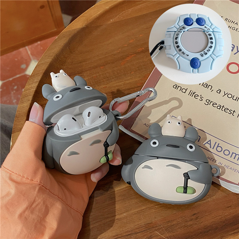 Miyazaki Totoro Silicone Protective Case for AirPods 3 2 1 Pro Cute Animation Character Modeling Bluetooth Earphone Cover Shell